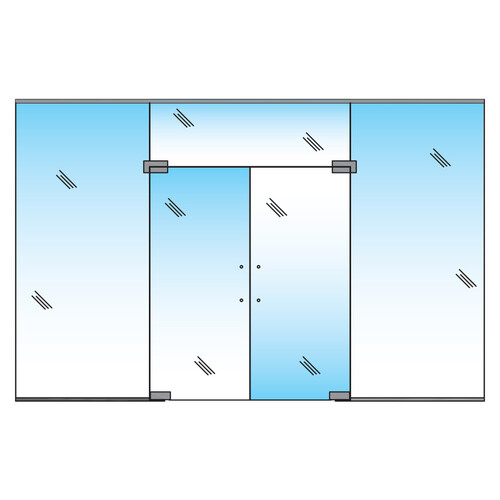 Bohle-Portals BA5216830 ALVA ET6 - Dual Swing Doors with Sidelites and Transom - Standard Duty, NHO - Brushed Stainless
