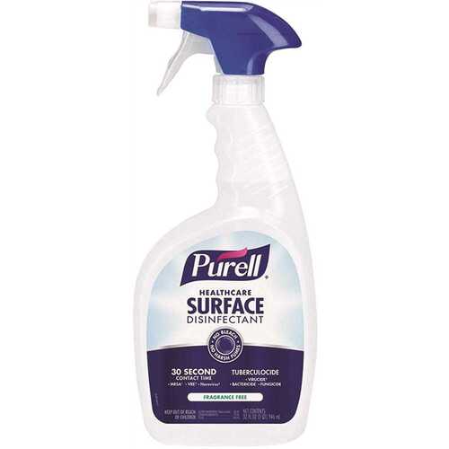 PURELL 3340-06 Healthcare Surface Disinfectant Spray, Fragrance Free, 32 fl. oz. Capped Bottle with Spray Trigger ( Per Case)