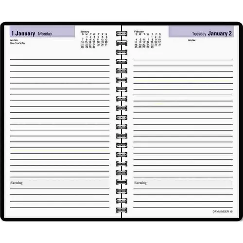 AT-A-GLANCE 10129501 DAILY APPOINTMENT BOOK, NO APPOINTMENT TIMES, 4-7/8 X 8, BLACK