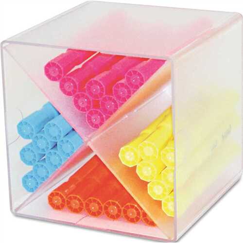 Deflect-o 10130148 DESK CUBE WITH X DIVIDERS, CLEAR PLASTIC, 6 X 6 X 6