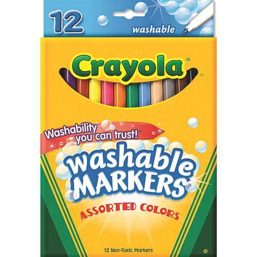 CRAYOLA WASHABLE MARKERS, FINE POINT, CLASSIC COLORS