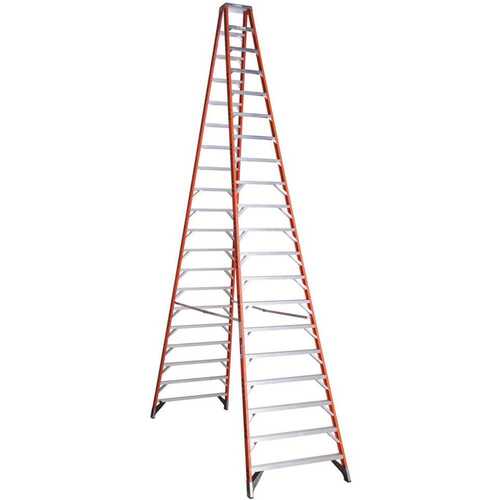 Werner T7420 20 ft. Fiberglass Twin Step Ladder with 300 lbs. Load Capacity Type IA Duty Rating