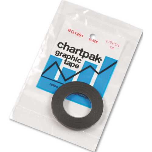 Chartpak, Inc CHABG1251 1/8 in. x 9 Yds. Glossy Black Graphic Chart Tape