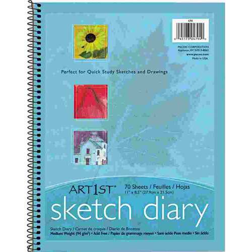 PACON CORPORATION 10122492 ART 1ST SKETCH DIARY, 11 X 8 1/2, 60 LB, 70 SHEETS, WHITE