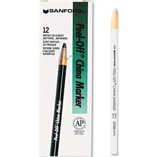 Sanford Brands SAN2060 Peel-Off China Markers, White