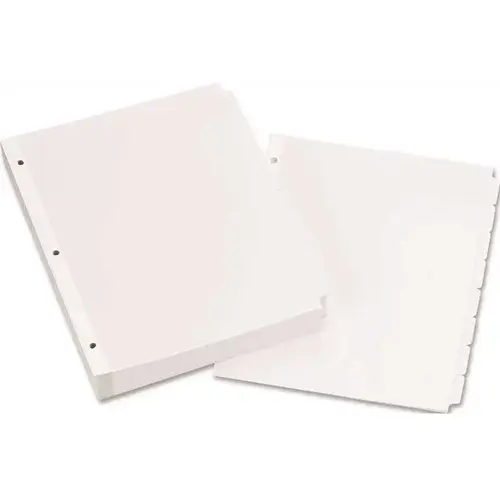 Avery AVE11507 Write-On Plain Tab Dividers, 8-Tab, Letter, White