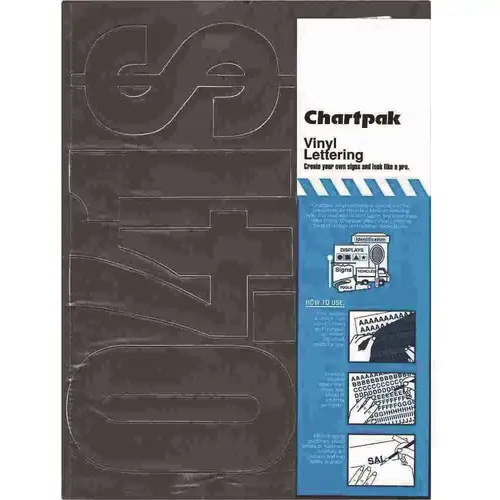 Chartpak, Inc CHA01198 6 in. H Vinyl Press-On Self Adhesive Numbers in Black