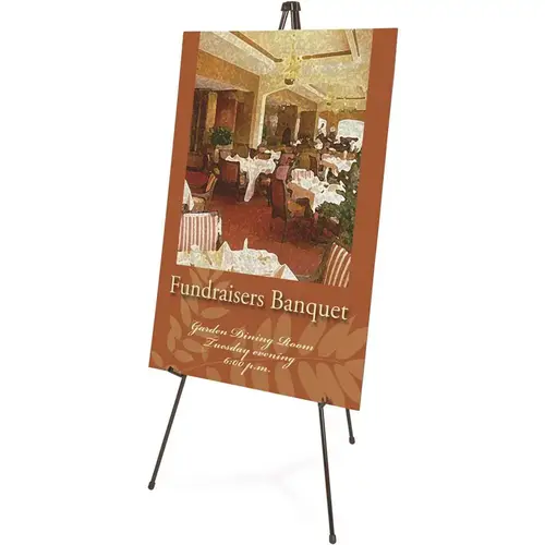 Quartet QRT27E 15 in. to 63 in. Black High Steel Heavy-Duty Adjustable Instant Easel Stand