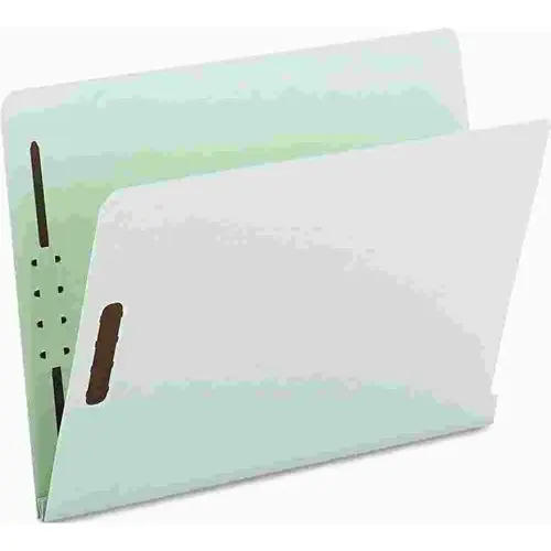 TWO INCH EXPANSION FOLDER, TWO FASTENERS, END TAB, LETTER, GRAY GREEN