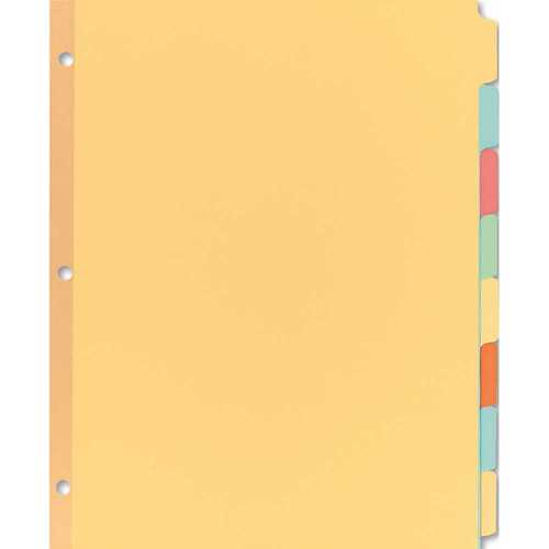 AVERY WRITE-ON PLAIN TAB DIVIDERS, EIGHT MULTICOLOR TABS, LETTER, SALMON