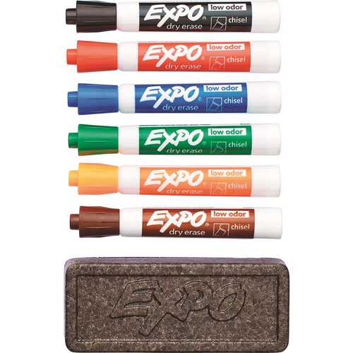 EXPO SAN80556 Dry Erase Marker And Organizer Kit, Chisel Tip, Assorted
