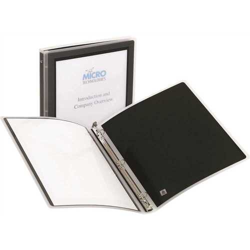 Avery AVE15767 1/2 in. Capacity Flexi-View Round-Ring Presentation View Binder, Black