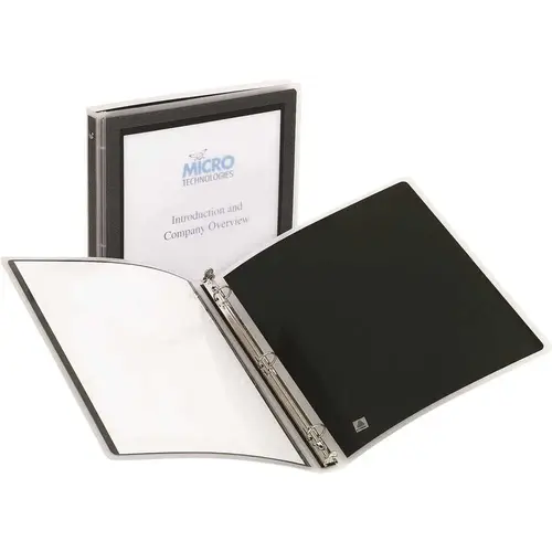 1/2 in. Capacity Flexi-View Round-Ring Presentation View Binder, Black
