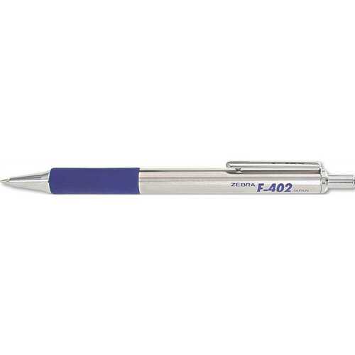 ZEBRA PEN CORPORATION 10122966 ZEBRA PEN F-402 BALLPOINT RETRACTABLE PEN, BLUE INK, FINE