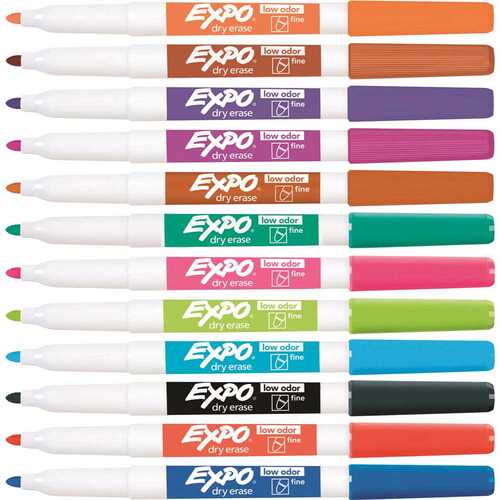 Low Odor Dry Erase Fine Point, Markers, Assorted