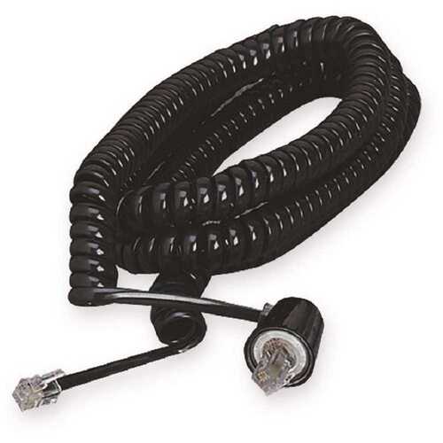 25 ft. Twisstop Detangler With Coiled Phone Cord, Black