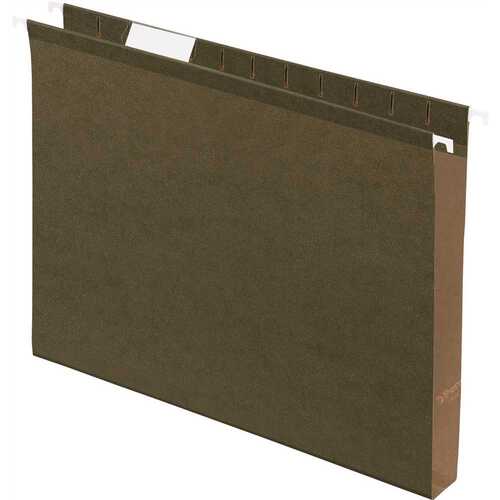 Pendaflex PFX4152X1 1 in. Reinforced Hanging Kraft File Folders, Letter, Standard Green