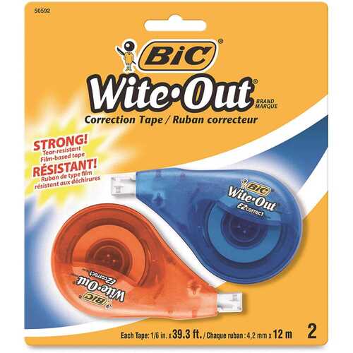 Wite-Out BICWOTAPP21 1/6 in. x 472 in. Bic Wite-Out EZ Correct Correction Tape Non-Refillable