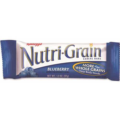 Nutri-Grain KEB35745 1.3 oz. Blueberry Kellogg's Cereal Bars Salty Snack Indv Wrapped Bar (16-Bars/Box)