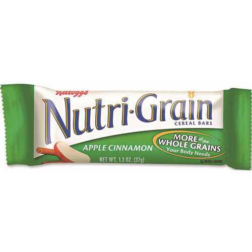 Nutri-Grain KEB35645 1.3 oz. Apple Cinnamon Individual Wrapped Cereal Bars Snacks