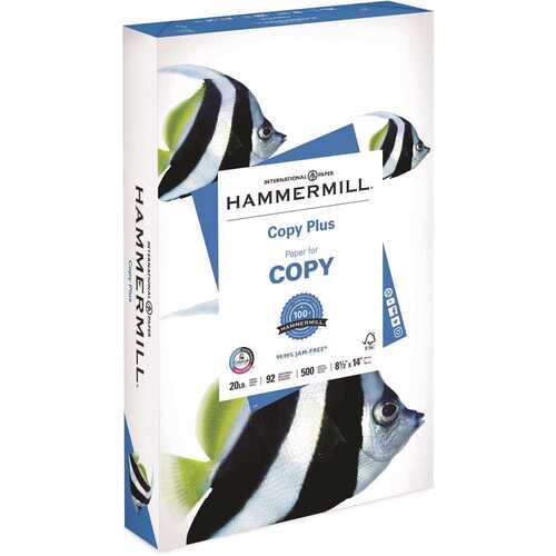 8-1/2 in. x 14 in. Copy Plus Copy Paper 92 Brightness, 20 lbs., White (500-Sheets/Ream)