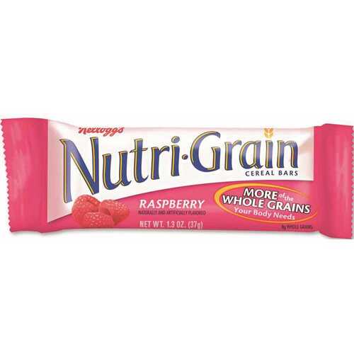 Nutri-Grain KEB35845 1.3 oz. Raspberry Kellogg's Cereal Bars Salty Snack Indv Wrapped Bar (16-Bars/Box)