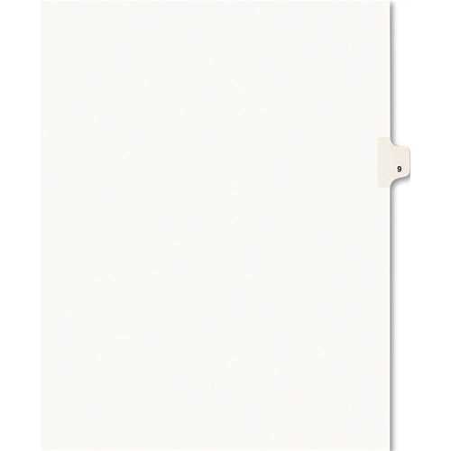 Avery Dennison 10135002 AVERY AVERY-STYLE LEGAL SIDE TAB DIVIDER, TITLE: 9, LETTER, WHITE