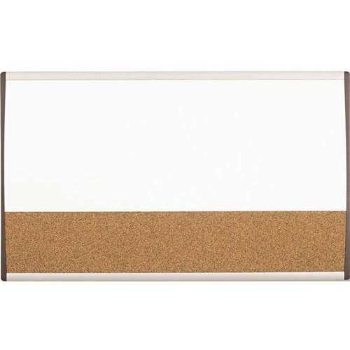 18 in. x 30 in., Magnetic Dry Erase/Cork Board Painted Steel, White/Aluminum Frame