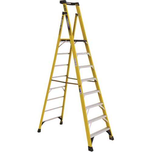 Werner PD7308 8 ft. Fiberglass Podium Ladder with 10 ft. Reach and 375 lbs. Load Capacity Type IAA Duty Rating