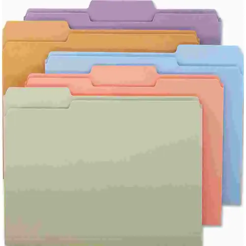 FILE FOLDERS, 1/3 CUT TOP TAB, LETTER, ASSORTED COLORS