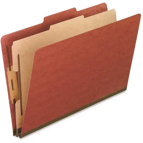 Tops PFX2157R Pendaflex Pressboard Classification Legal Folder 4-Section, Red