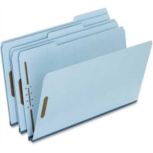 2-Fastener Pressboard Expanding Folder with 1/3-Cut Tab, Legal, Blue