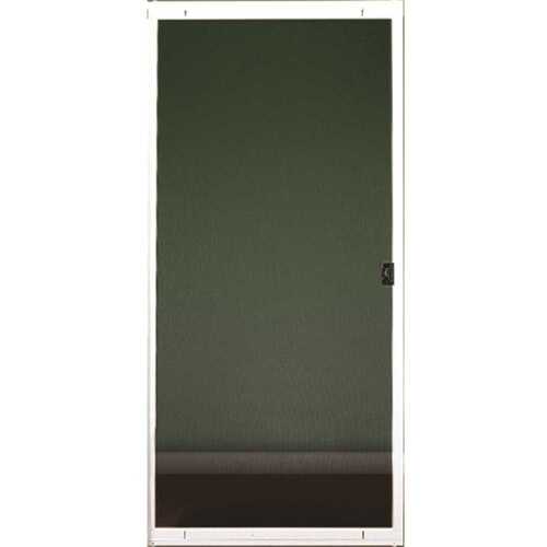 Standard 30 in. x 80 in. Adjustable Reversible Grey Finished Painted Sliding Patio Screen Door Steel Frame