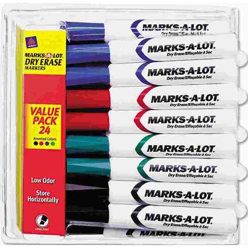 AVERY DESK STYLE DRY ERASE MARKERS, CHISEL TIP, ASSORTED