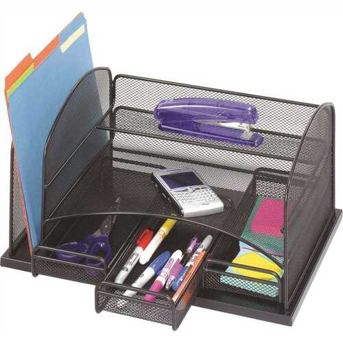 15-7/8 in. x 11-3/8 in. x 8 in. 3-Drawer Steel Organizer Black