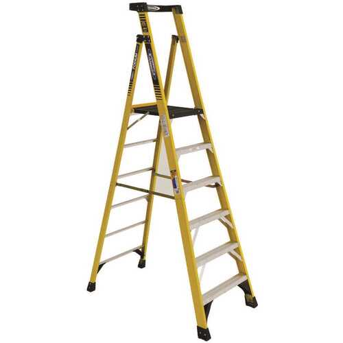 6 ft. Fiberglass Podium Ladder with 12 ft. Reach and 375 lbs. Load Capacity Type IAA Duty Rating