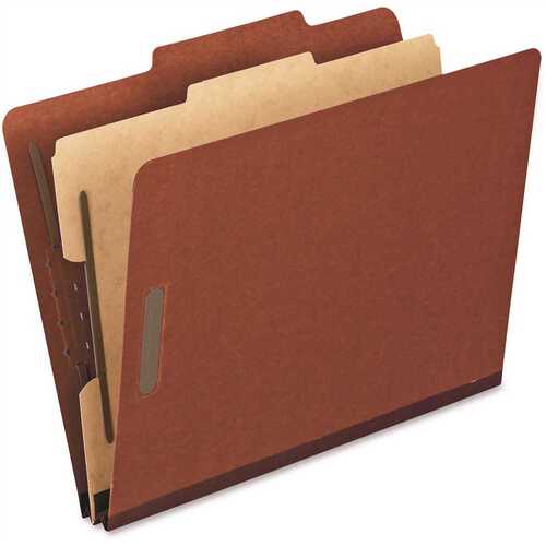 Pendaflex Pressboard Classification Letter Folder 4-Section, Red