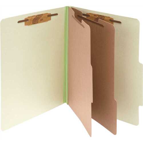 Pressboard 6-Part Classification Folders, Legal, Leaf Green
