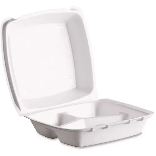 DART DCC85HT3 Triple-Compartment Foam Container White - pack of 200