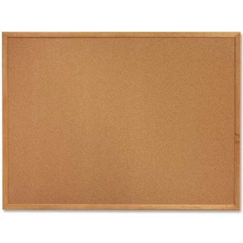 Lorell LLR19766 18 in. x 24 in. Oak Wood Frame Cork Board with Warp Resistant Surface and Brown