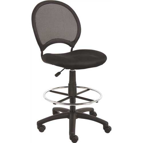 Black Mesh Drafting Stool