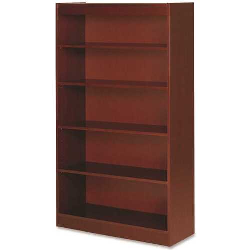 Lorell 3555427 PANEL BOOKCASE, 5 SHELVES, CHERRY, 36X12X60 IN