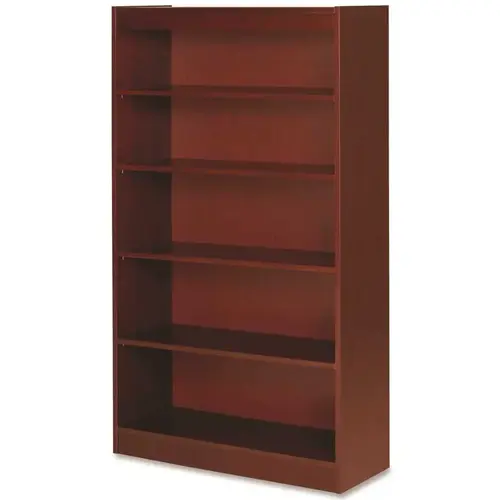 Lorell 3555427 PANEL BOOKCASE, 5 SHELVES, CHERRY, 36X12X60 IN Brown