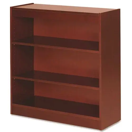 Lorell 3555423 PANEL BOOKCASE, 3 SHELVES, CHERRY, 36X12X36 IN Brown