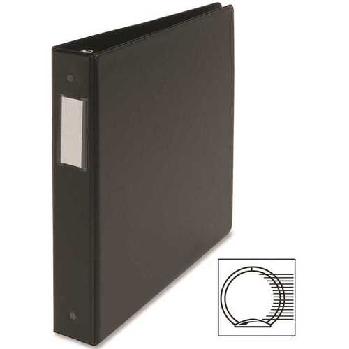 Business Source 3556598 ROUND-RING BINDER, 1-1/2 IN. CAPACITY, BLACK, 11X8-1/2 IN