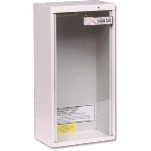 18 in. H x 6 in. W x 6 in. D 5 lb. Heavy-Duty Steel Surface Mount Fire Extinguisher Cabinet in White