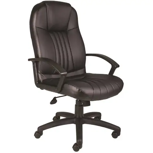 Black Leather Executive Chair with Seat Height Adjustment