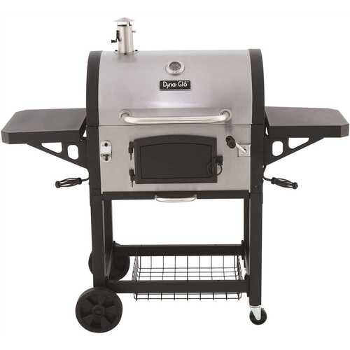 Heavy-Duty Large Charcoal Grill in Black and Stainless Steel