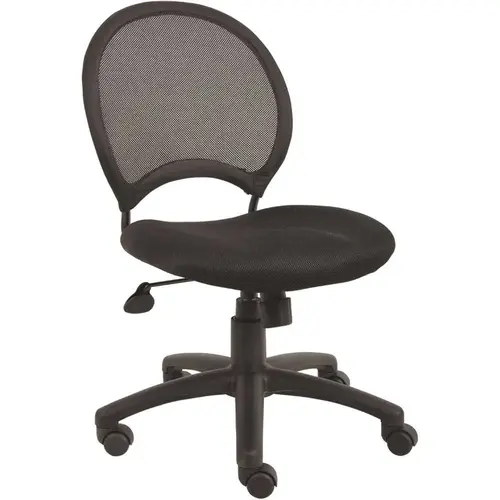 Black Armless Mesh Desk Chair