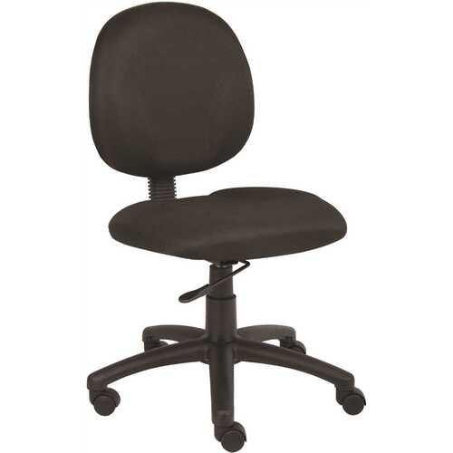 BOSS Office Products B9090-BK Black Fabric Cushions Armless Swivel-Tilt Pneumatic Lift Office Task Chair